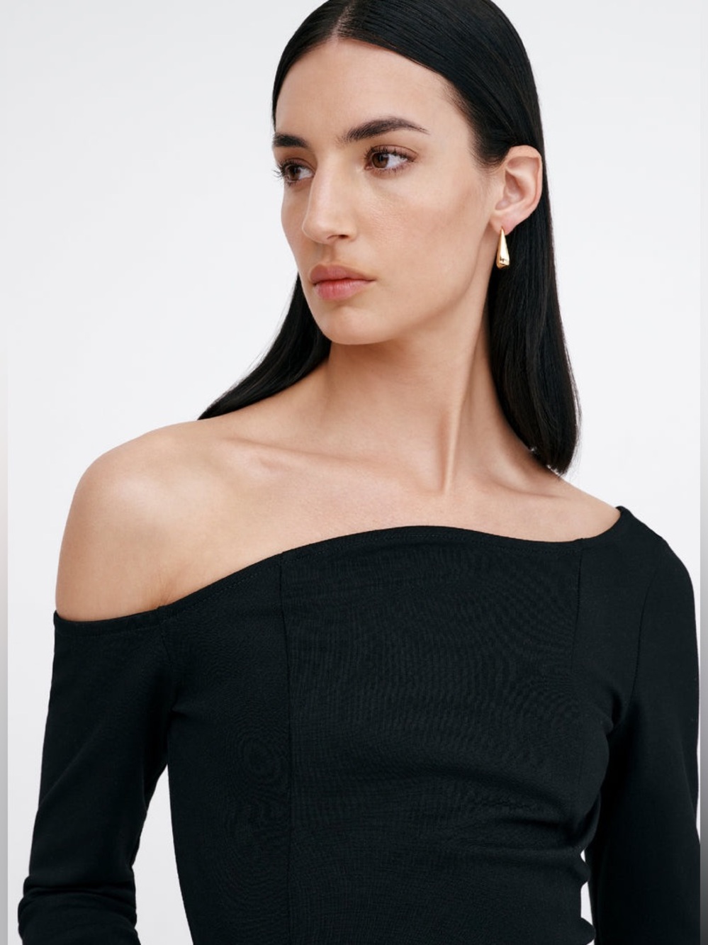 Marcella NYC Sylvan Top European Ponte Asymmetric Neckline Top Size XS - Picture 5 of 12